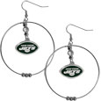 New York Jets 2 Inch Hoop Earrings